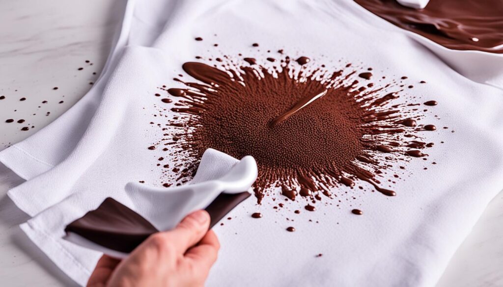 chocolate stain cleaner in action